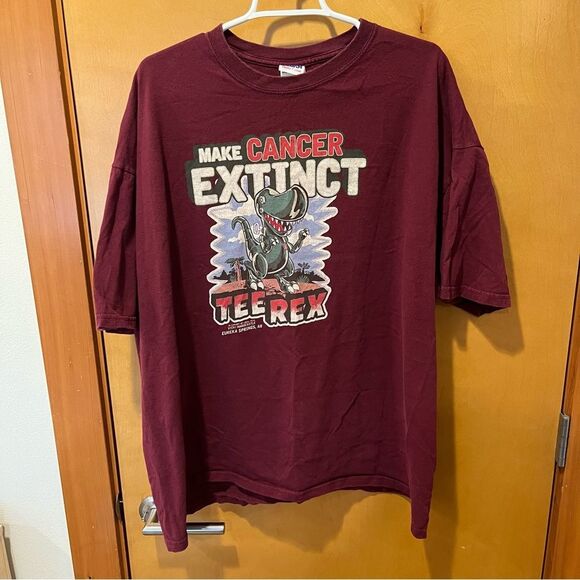 Gildan tee Rex eureka springs cancer mens t-shirt burgundy xxl - Picture 1 of 4